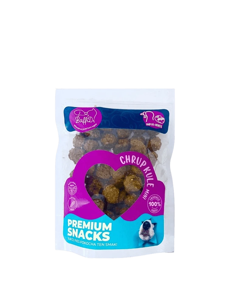 BAFFIDI CHRUPKULE MINI PRZYSMAKI DLA PSA INDYK Z KOKOSEM 100G