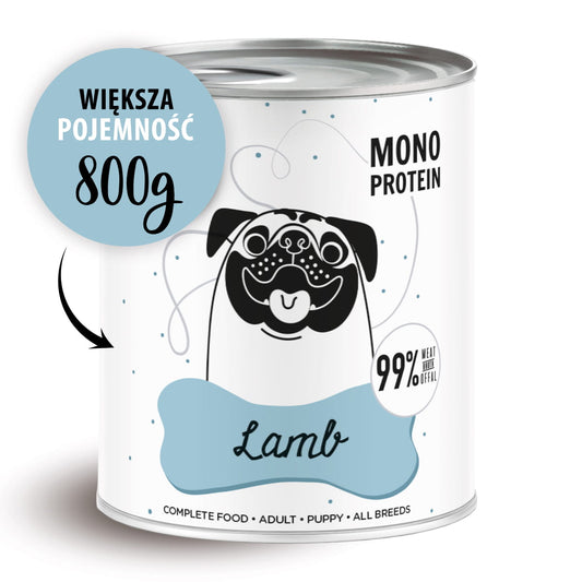 PAKA ZWIERZAKA PEPE MOKRA KARMA DLA PSA JAGNIĘCINA 800G