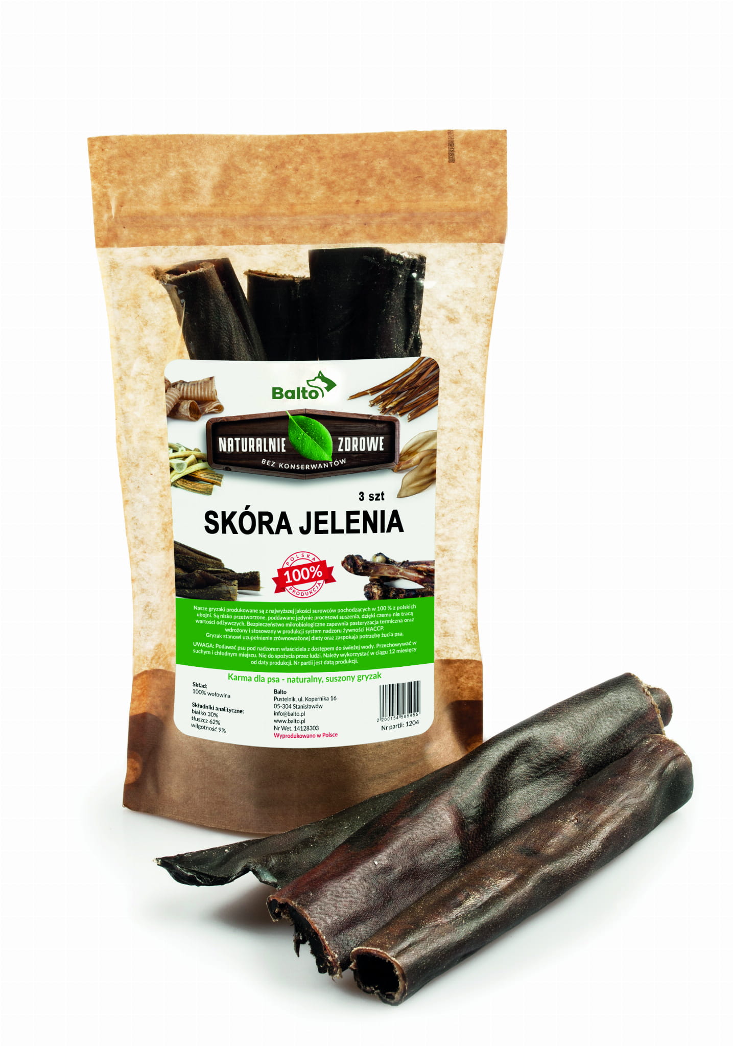 BALTO PREMIUM GRYZAK DLA PSA SKÓRA JELENIA