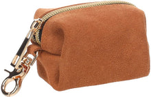 FLAMINGO POOP BAG HOLDER SUEDA CARAMEL + 1 ROLL 8X5X5CM