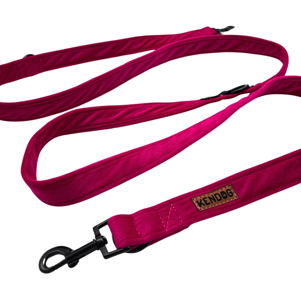 KENDOG SMYCZ MIEJSKA DLA PSA VELVET FUCHSIA 140CM 1,5CM