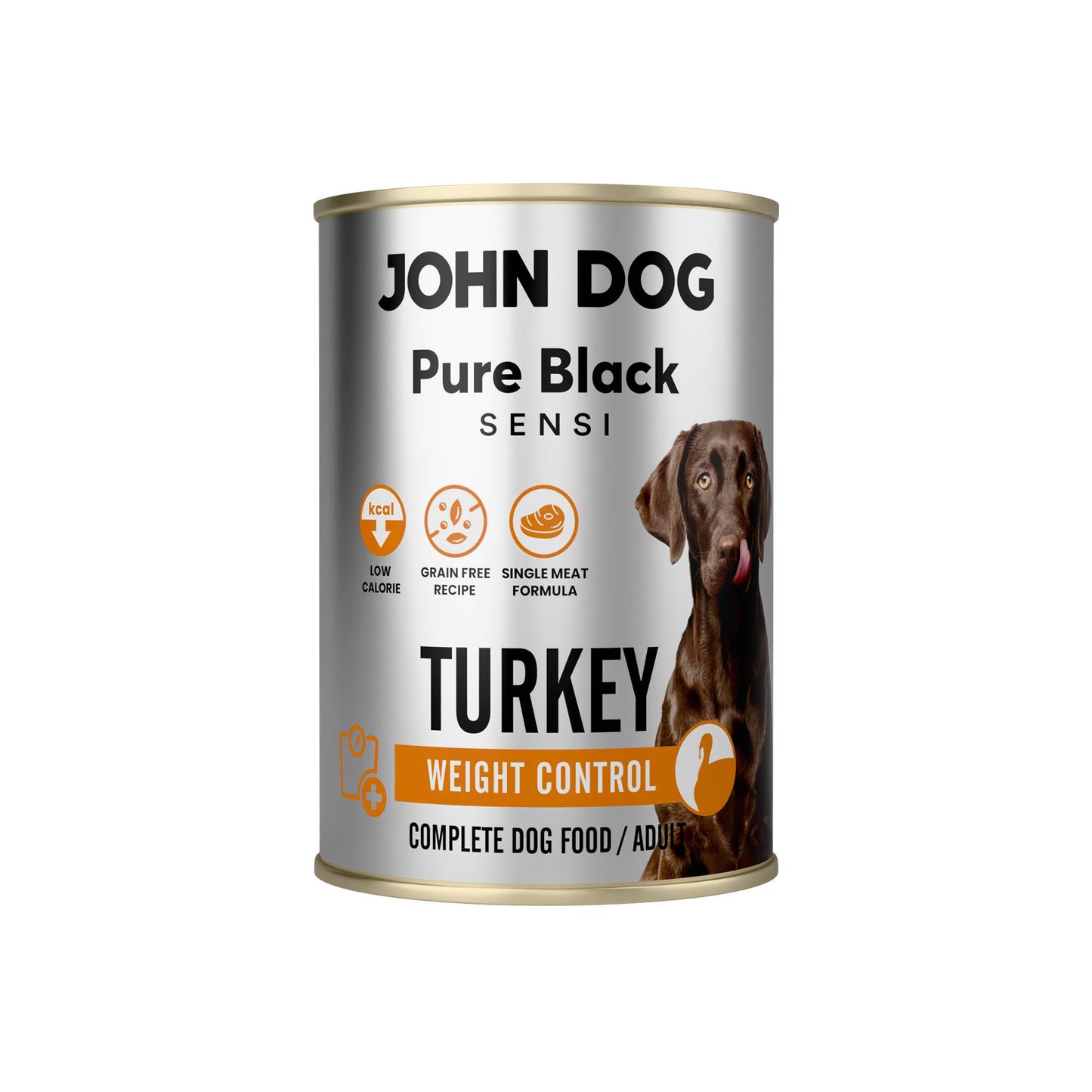 JOHN DOG PURE BLACK SENSI MOKRA KARMA PIES WEIGHT CONTROL TURKEY 400G