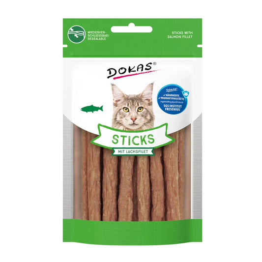 DOKAS STICKS MIT LACHSFILET 30G