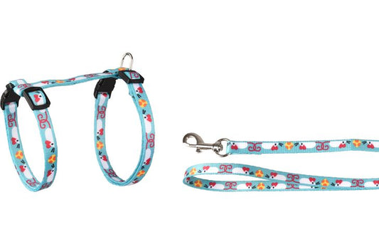 FLAMINGO CAT HARNESS WITH LEASH KITTEN ARWEN LIGHT BLUE 15-25CM 20-35CM 100CM 10MM