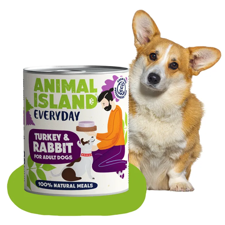 ANIMAL ISLAND MOKRA KARMA DLA PSA EVERYDAY INDYK KRÓLIK 800G