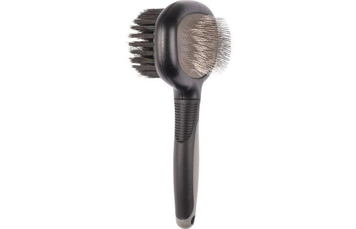 FLAMINGO BRISTLE & SLICKER BRUSH 2IN 1 L COMFORT