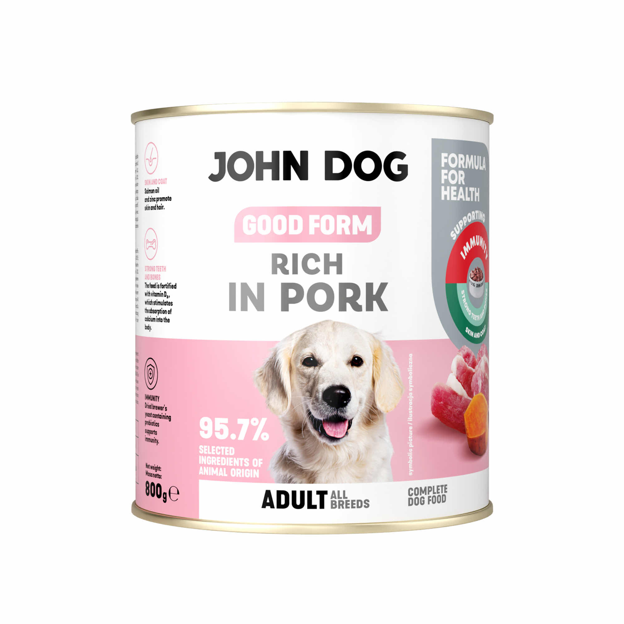 JOHN DOG GOOD FORM MOKRA KARMA DLA PSA BOGATA W WIEPRZOWINĘ 800G