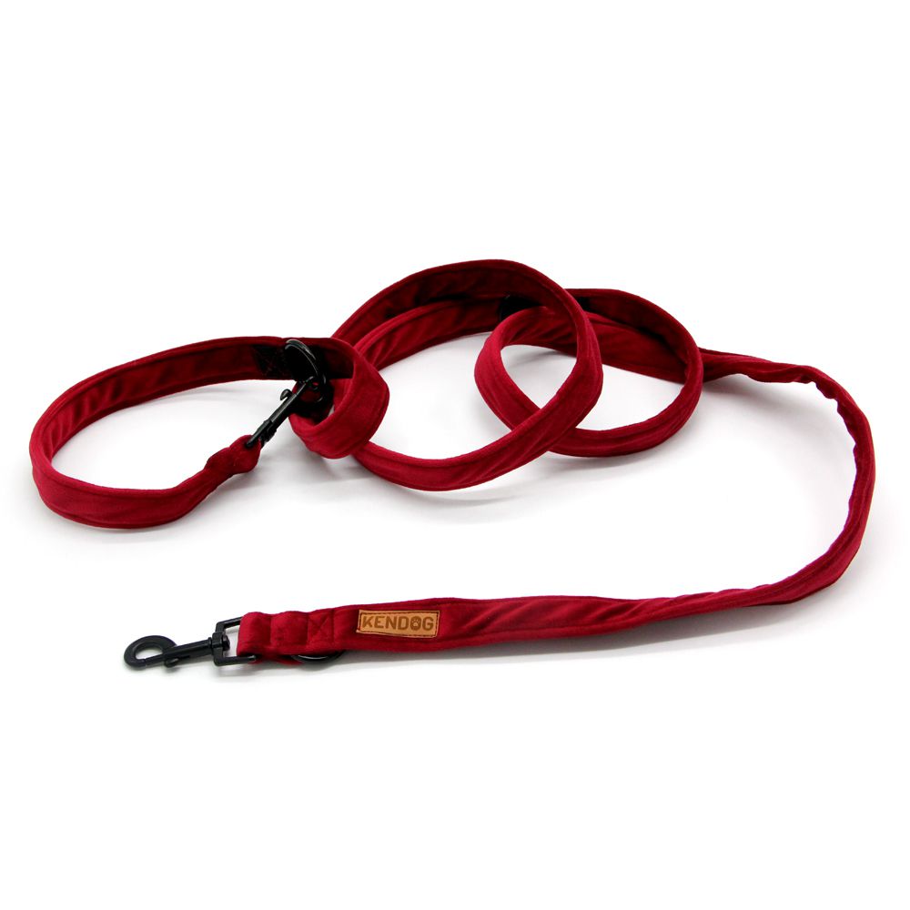 KENDOG SMYCZ PRZEPINANA VELVET RED 200CM 2CM