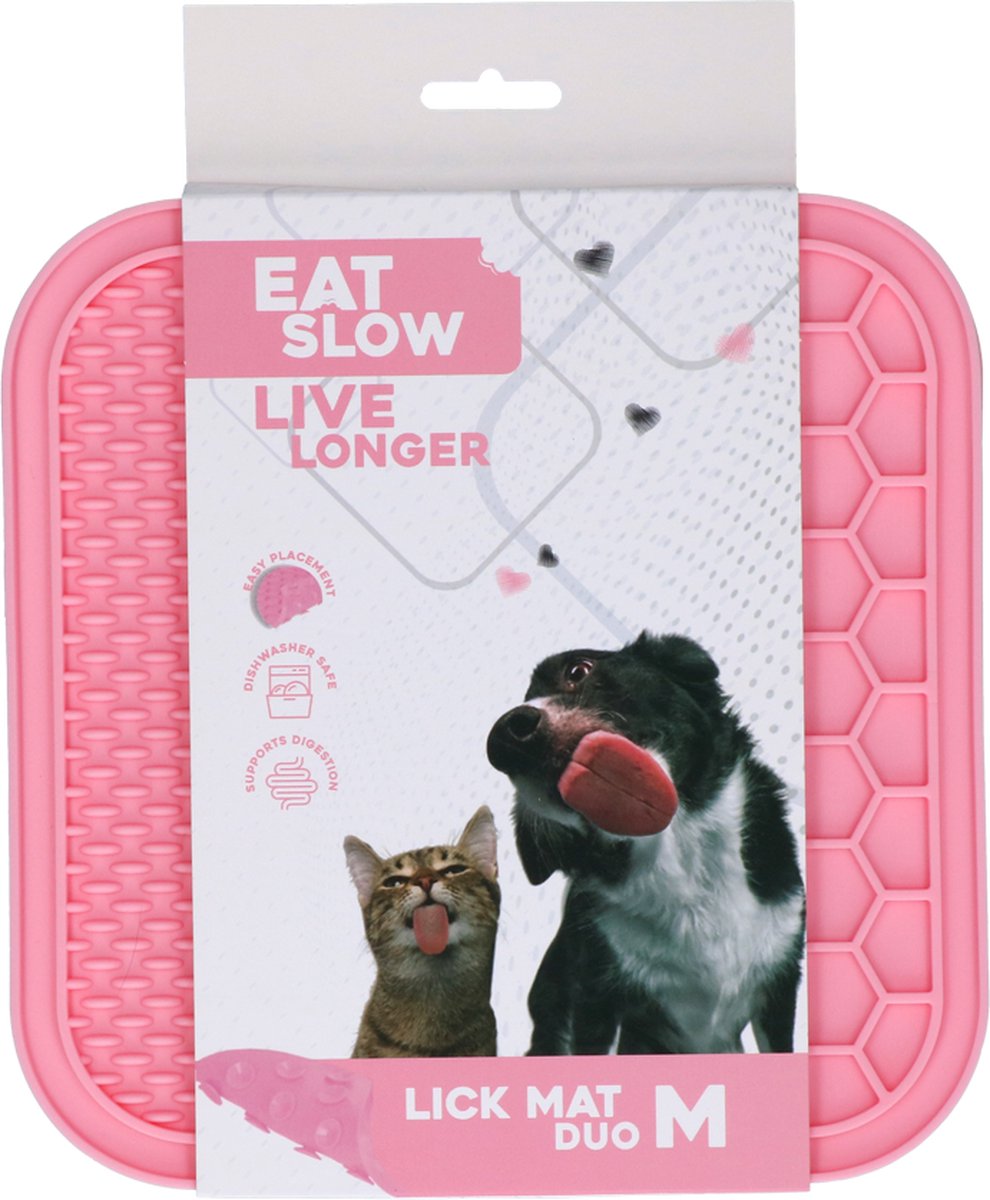 EAT SLOW LIVE LONGER LICK MAT DUO M PINK