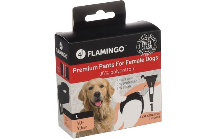 FLAMINGO DOG PANTS LUVLY L - BLACK