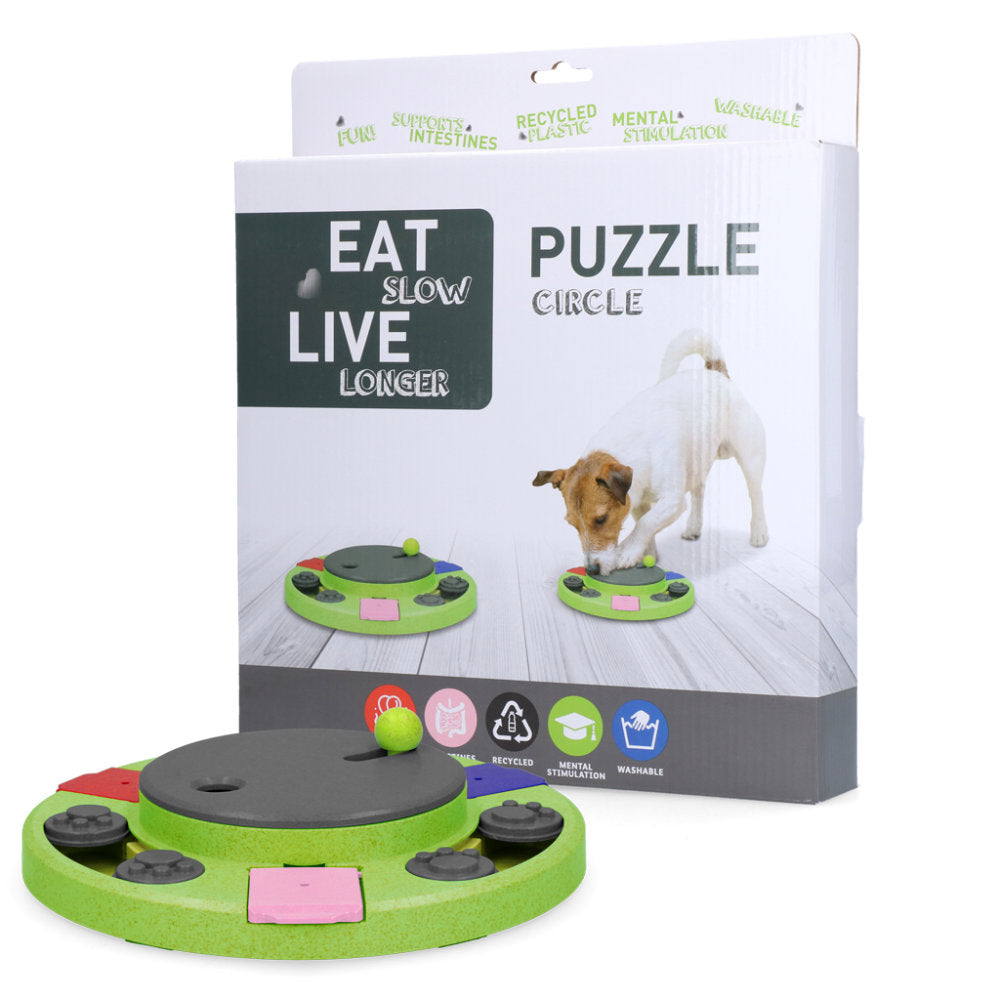 EAT SLOW LIVE LONGER PUZZLE CIRCLE ZABAWKA INTERAKTYWNA DLA PSA