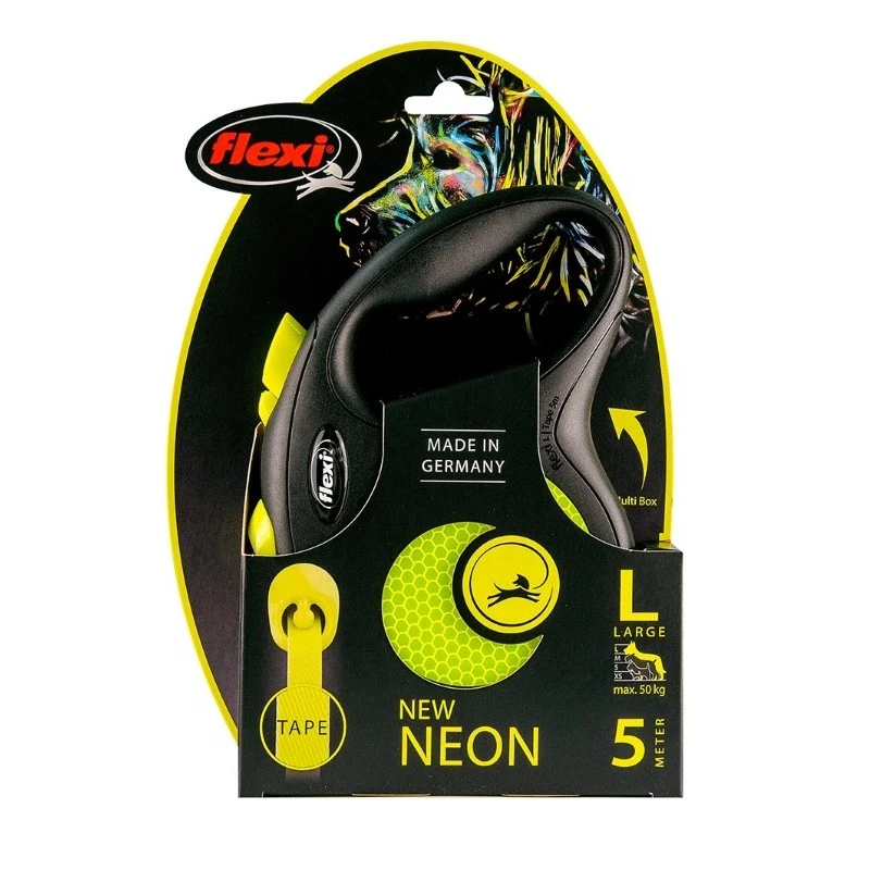 FLEXI NEW NEON M SMYCZ AUTOMATYCZNA CORD 5 M BLACK YELLOW