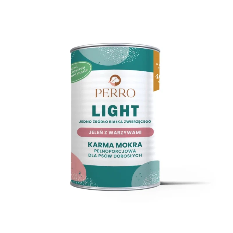 PERRO LIGHT MOKRA KARMA DLA PSA JELEŃ Z WARZYWAMI 400G