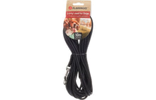 FLAMINGO DOG TRAINING AND TRACKING LEASH CASPAR BLACK 10M 6MM