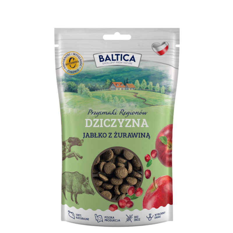 BALTICA PRZYSMAKI REGIONÓW PRZYSMAKI DLA PSA DZICZYZNA Z JABŁKIEM 100G