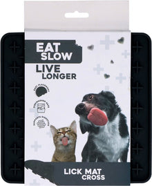EAT SLOW LIVE LONGER LICK MAT CROSS GRIJS