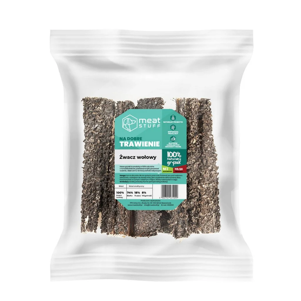 MEATSTUFF GRYZAK DLA PSA ŻWACZE WOŁOWE 500G