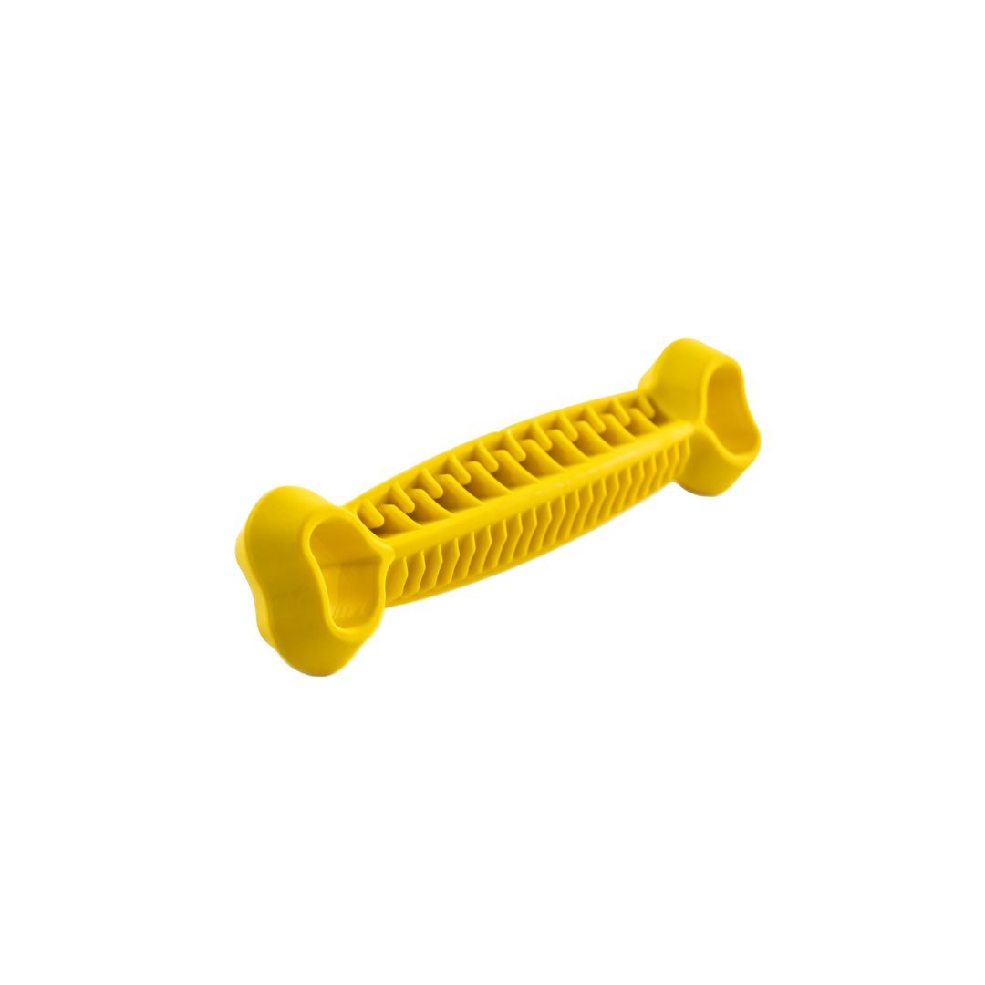 FIBOO FIBOONE DENTAL - ŻÓŁTY 19CM - TRWAŁY GRYZAK DLA PSIAKA
