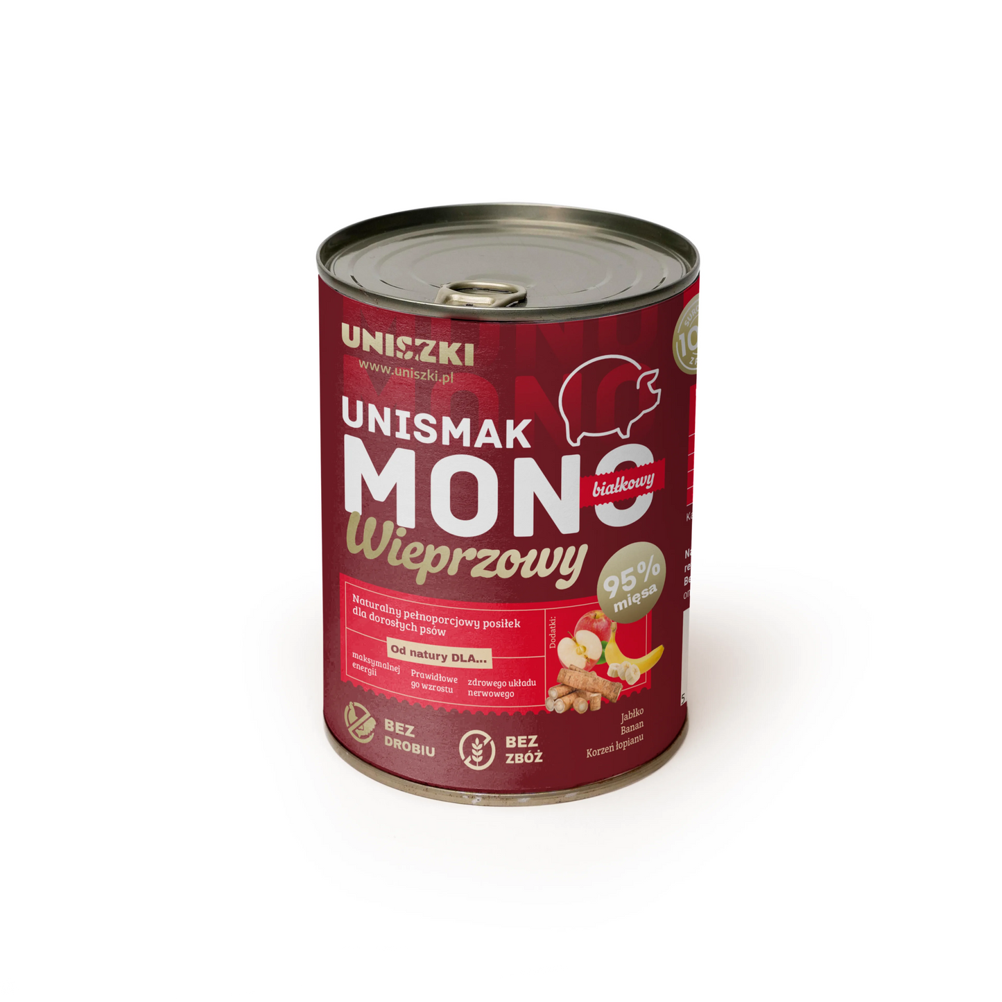 UNISZKI UNISMAK MOKRA KARMA DLA PSA MONOBIAŁKOWA WIEPRZOWINA 400G