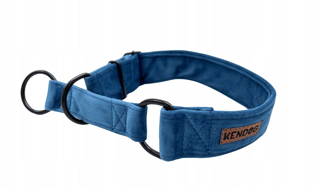 KENDOG OBROŻA DLA PSA PÓŁZACISKOWA VELVET BLUE 4CM M