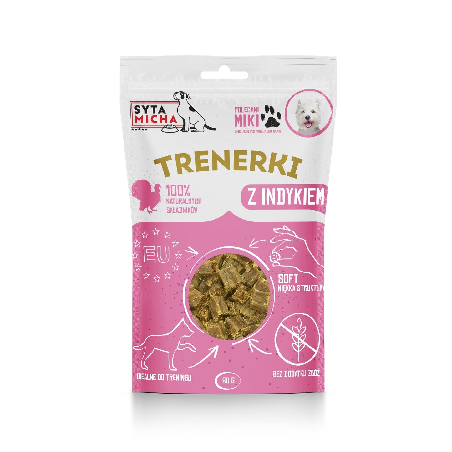 SYTA MICHA PRZYSMAKI DLA PSA TRENERKI Z INDYKA 80G