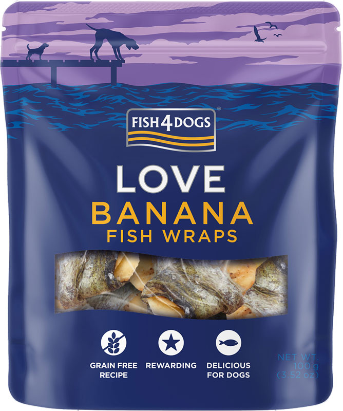 FISH4DOGS LOVE PRZYSMAKI DLA PSA BANANA FISH WRAPS 100G