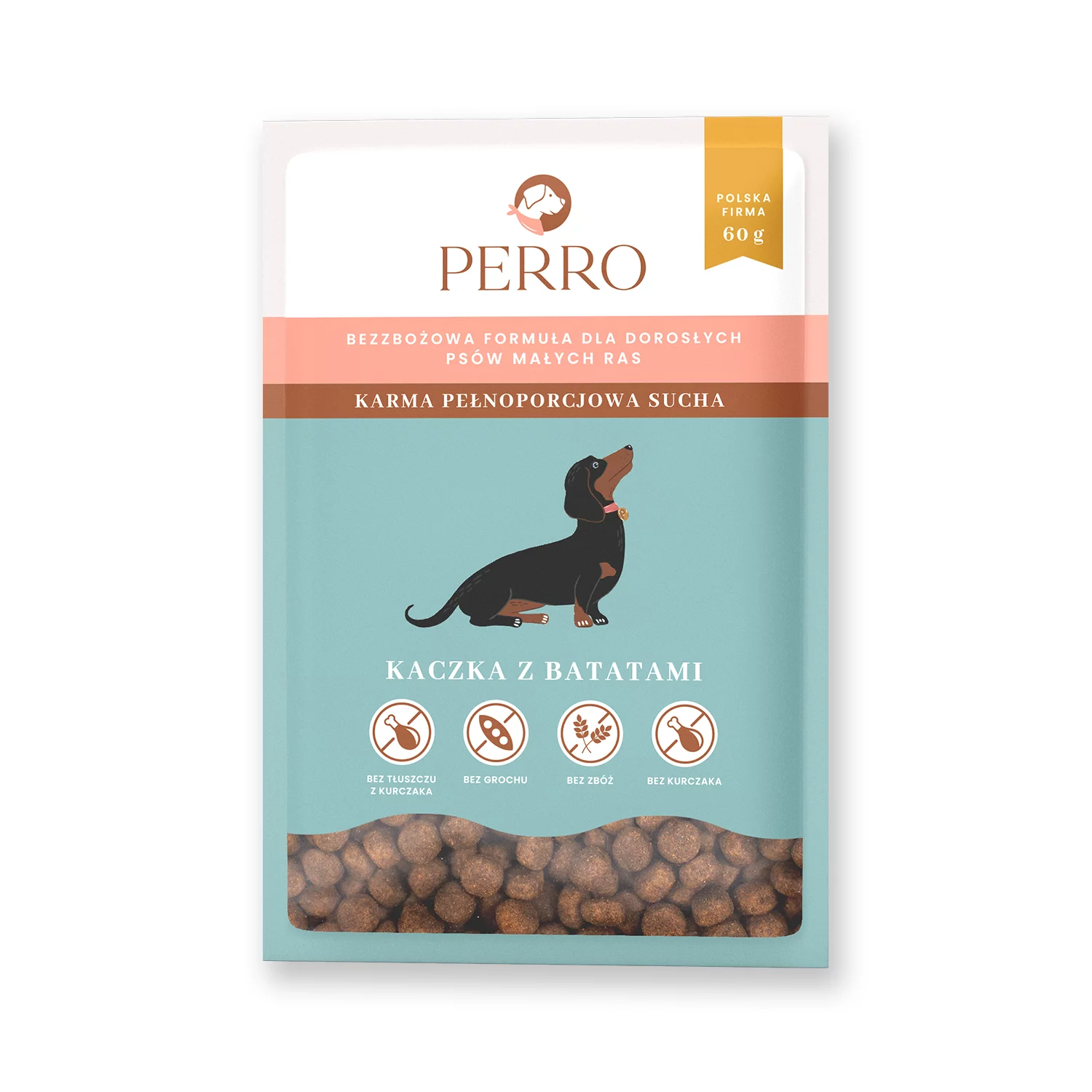 PERRO SUCHA KARMA DLA PSA KACZKA Z BATATAMI XS/S 60G