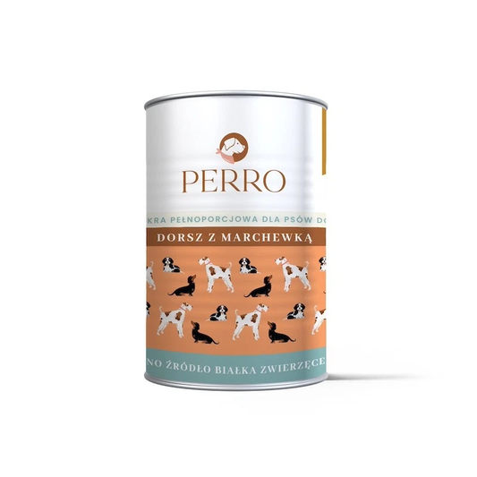 PERRO MOKRA KARMA DLA PSA DORSZ Z MARCHEWKĄ 410G