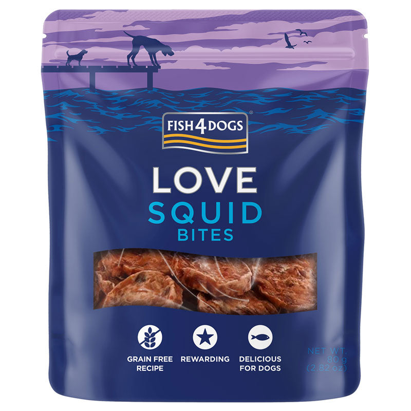 FISH4DOGS LOVE PRZYSMAKI DLA PSA SQUID BITES 80G