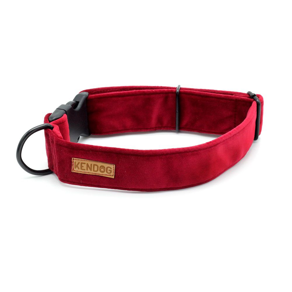 KENDOG OBROŻA DLA PSA VELVET RED 2.5CM S
