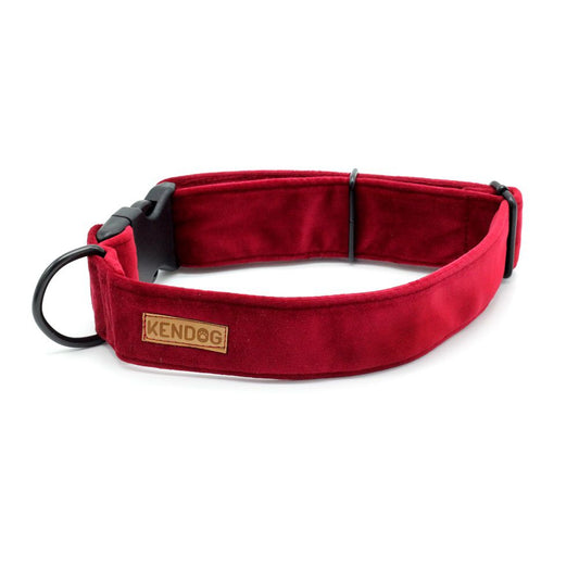 KENDOG OBROŻA DLA PSA VELVET RED 2.5CM S