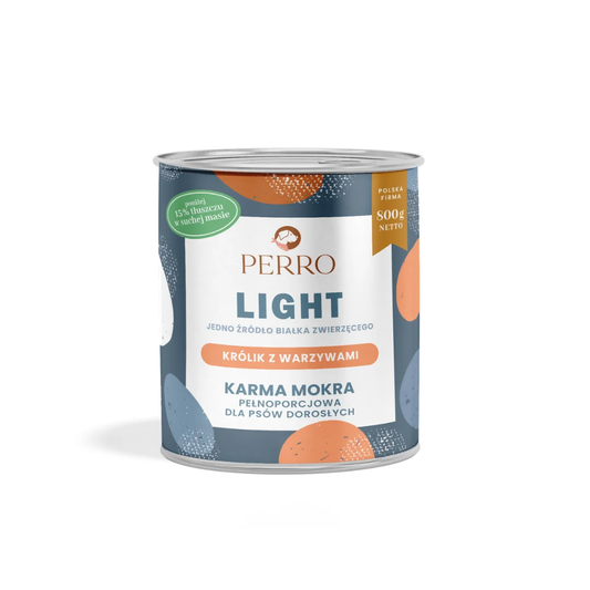 PERRO LIGHT MOKRA KARMA PIES KRÓLIK Z WARZYWAMI 800G