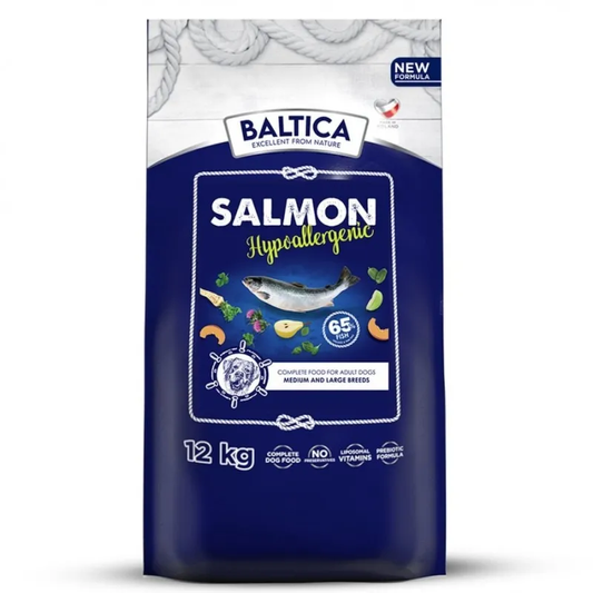 BALTICA HIPOALERGICZNA SUCHA KARMA DLA PSA SALMON L/XL 12KG
