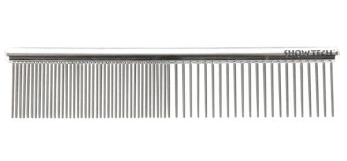 SHOW TECH PRO COMBI COMB GRZEBIEŃ METALOWY ROZSTAW ZĘBÓW PÓŁ NA PÓŁ DŁ. 11,5CM
