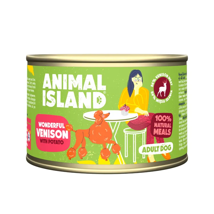 ANIMAL ISLAND MOKRA KARMA DLA PSA JELEŃ Z ZIEMNIAKAMI 410G