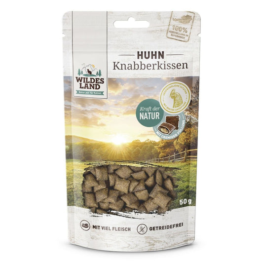 WILDES LAND CAT KNABBERKISSEN HUHN PRZYSMAKI DLA KOTA 50G