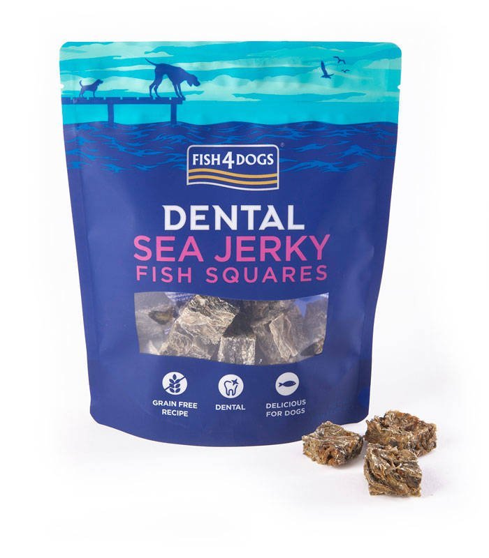 FISH4DOGS DENTAL SEA JERKY PRZYSMAKI DLA PSA FISH SQUARES 115G