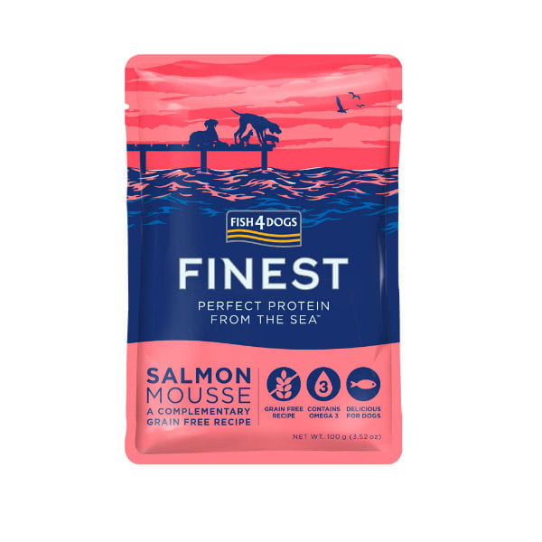 FISH4DOGS FINEST MOKRA KARMA DLA PSA SALMON MOUSSE 100G