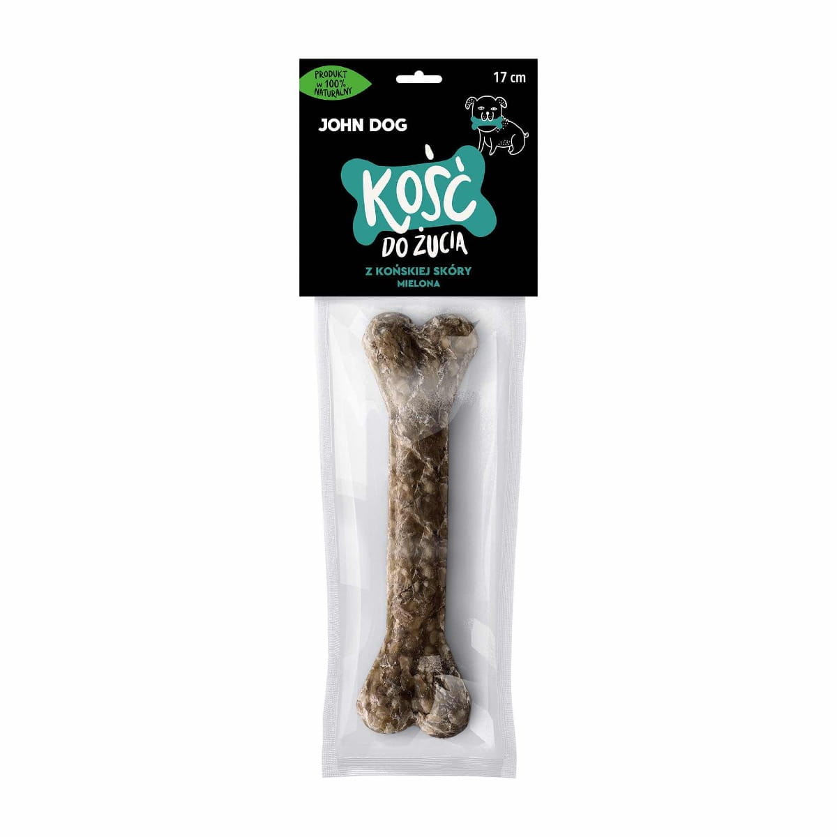 JOHN DOG KOŚĆ ZE SKÓRY KOŃSKIEJ 17CM