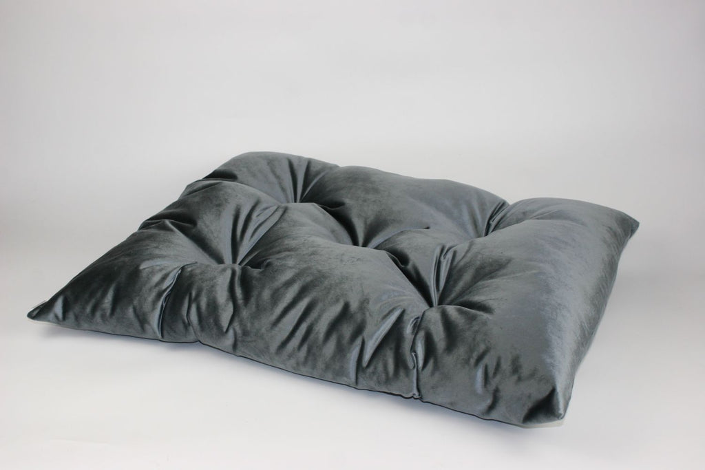 FABVELVET LEGOWISKO DLA PSA, WYMIARY 80/60 CM, VELVET TAPICERSKI - CIEMNA STAL