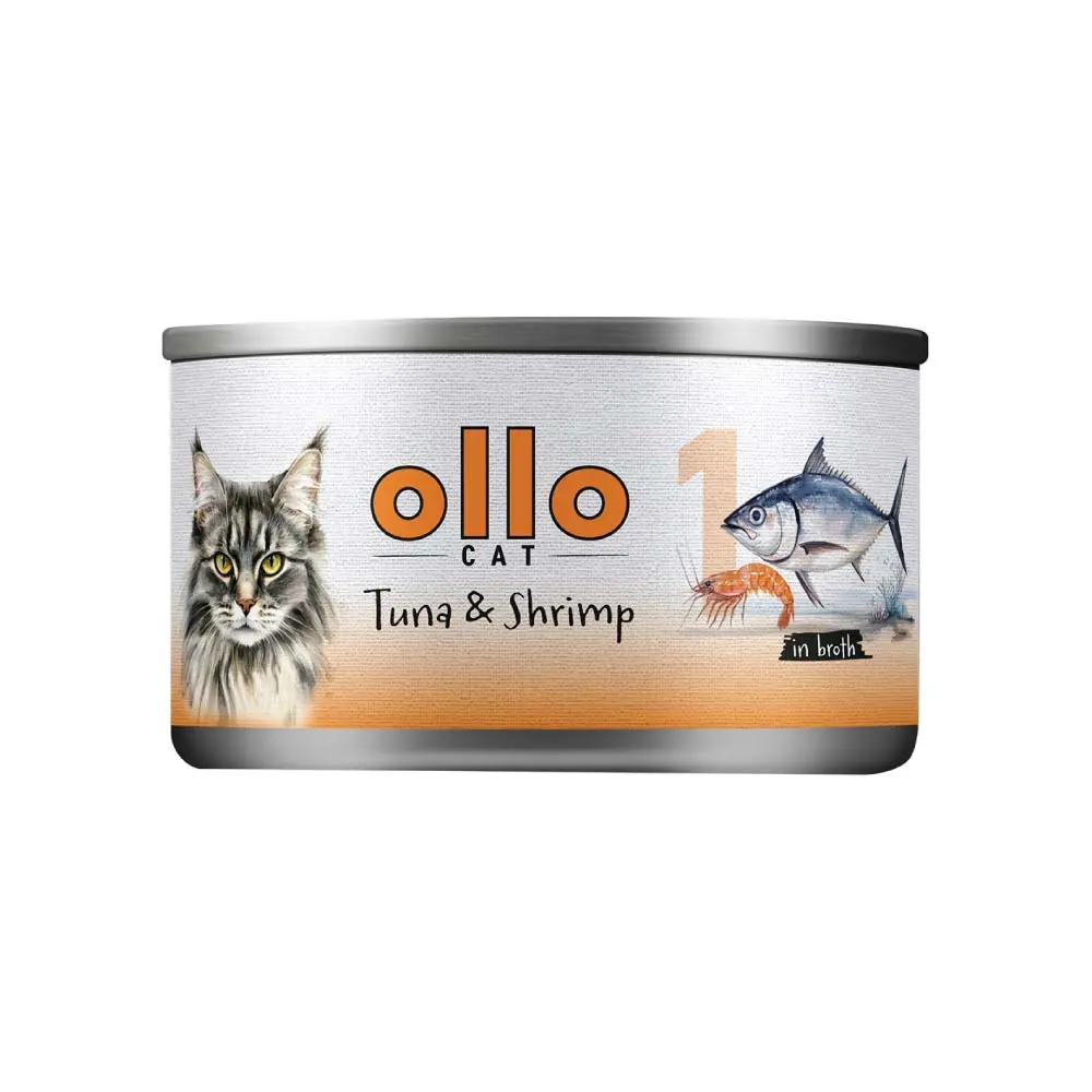 OLLO MOKRA KARMA KOT NR1 TUŃCZYK KREWETKI 70G