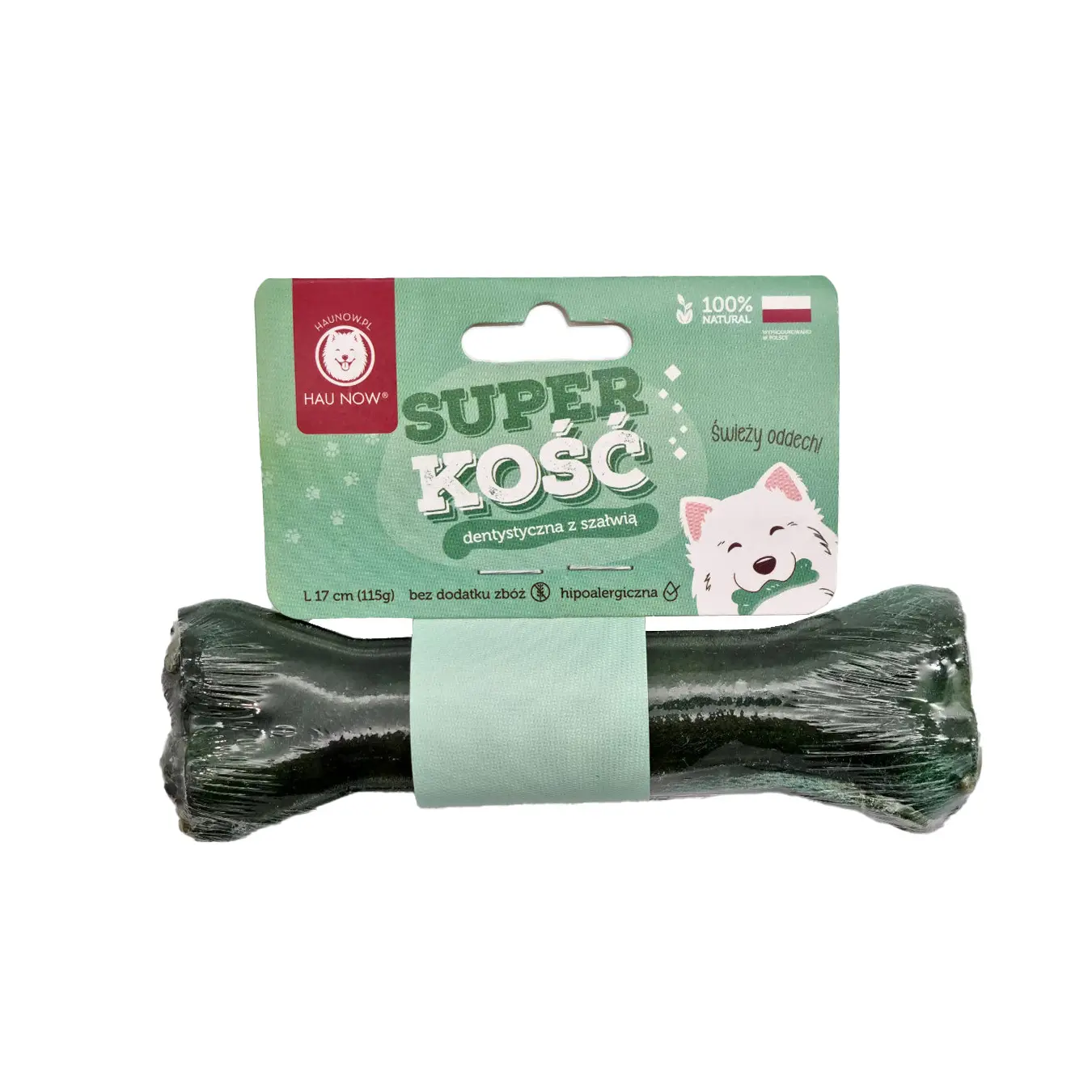 HAUNOW SUPER KOŚĆ GRYZAK DLA PSA DENTYSTYCZNA Z SZAŁWIĄ L