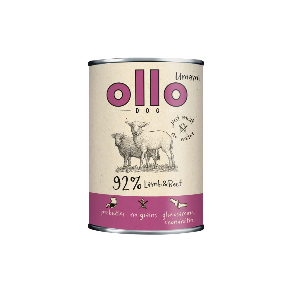 OLLO UMAMI MOKRA KARMA DLA PSA JAGNIĘCINA I WOŁOWINA 850G