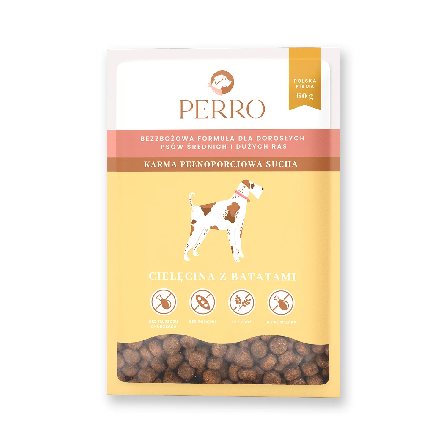 PERRO SUCHA KARMA DLA PSA CIELĘCINA Z BATATAMI M/L 60G