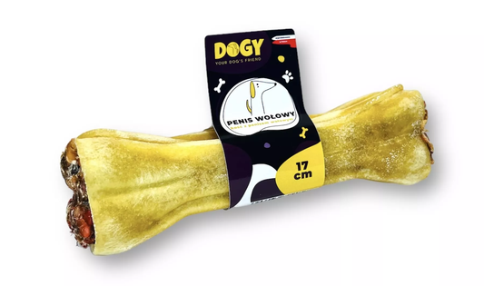 DOGY KOŚĆ Z PENISEM WOŁOWYM 17CM  - KOŚĆ DO GRYZIENIA I ŻUCIA