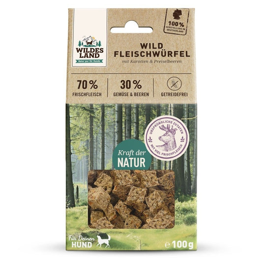 WILDES LAND DOG WILD DZICZYZNA KOSTKI MIĘSNE PRZYSMAKI 100G