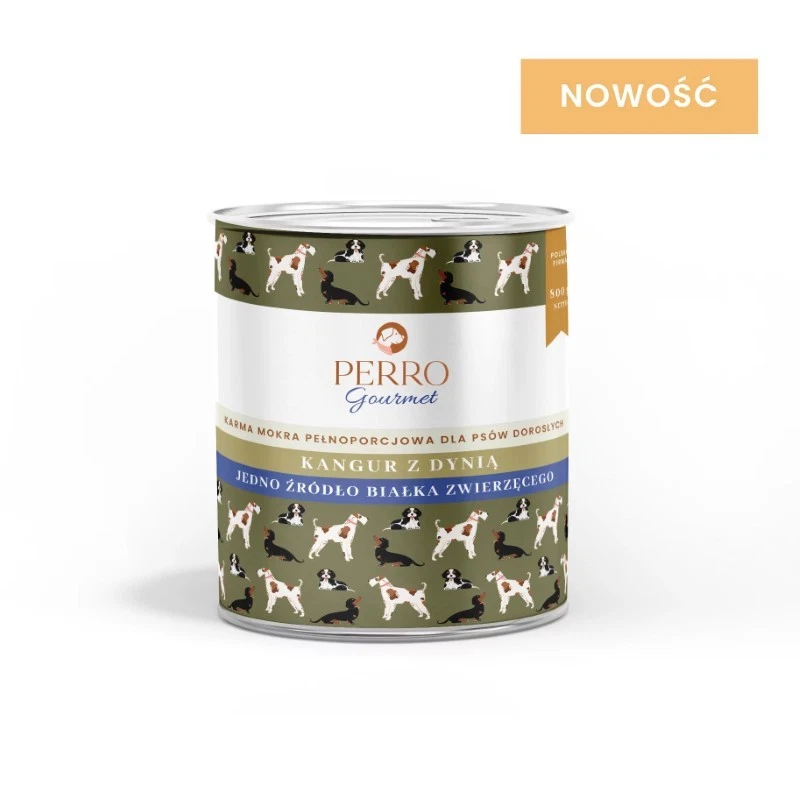 PERRO GOURMET MOKRA KARMA DLA PSA KANGUR Z DYNIĄ 800G
