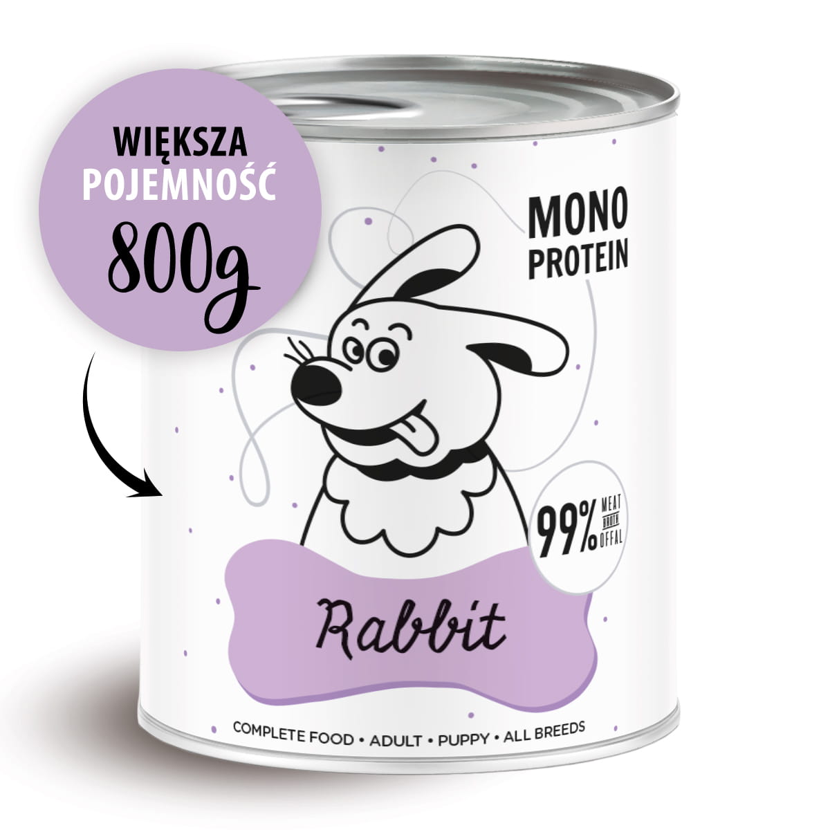 PAKA ZWIERZAKA PEPE MOKRA KARMA DLA PSA KRÓLIK 800G