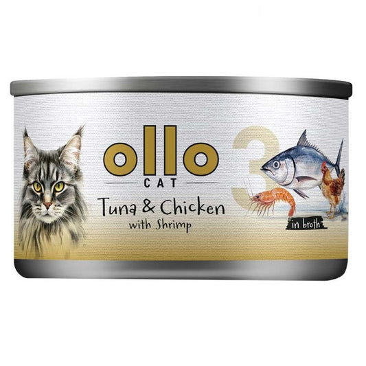 OLLO MOKRA KARMA KOT NR3 TUŃCZYK KURCZAK KREWETKA 70G