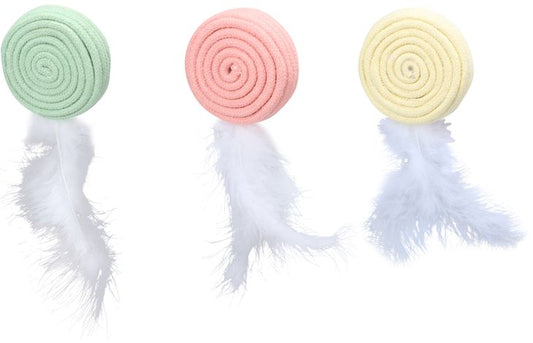 FLAMINGO TOY POPPY DISC WITH FEATHERS SEVERAL COLOURS 15X6X2,3CM